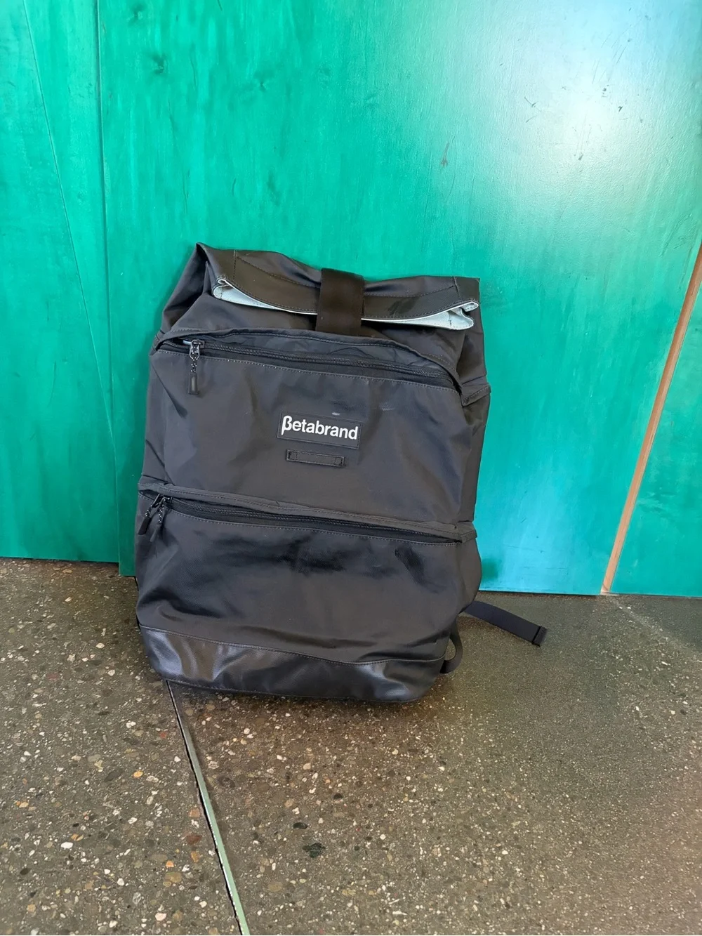 Betabrand Black Roll-Top Commuter Backpack